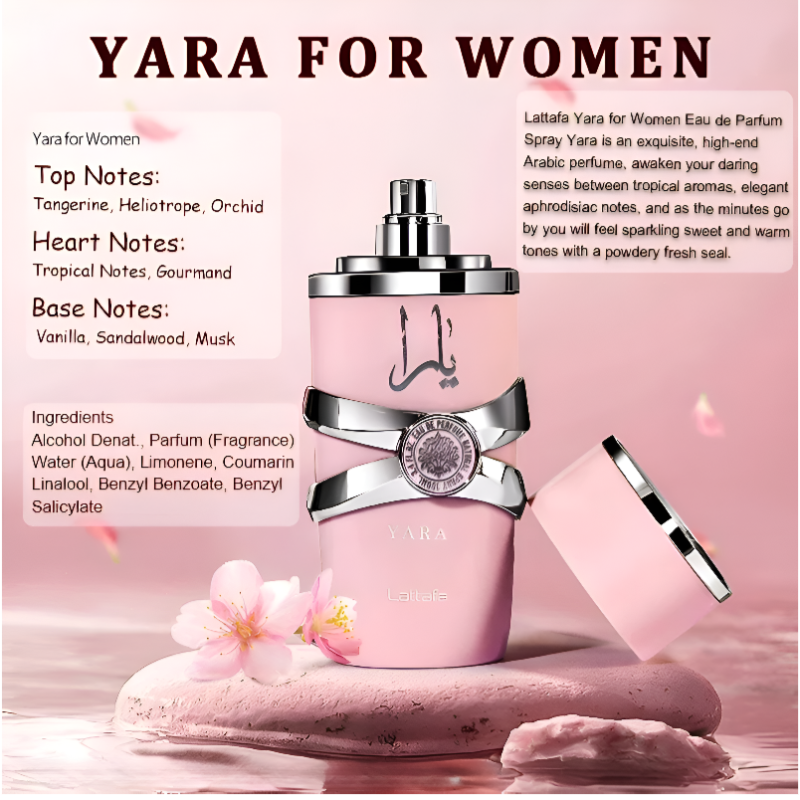 Yara Eau De Parfum: Elegant, Long-Lasting Fragrance for Women – Light & Luxurious Body Spray