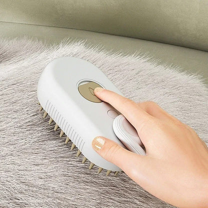 UPGRADE Pet Steam Brush Dogs Cat Hair Brush Dog Hair Brush Electric Brush USB
