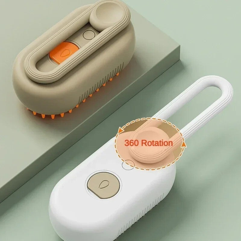 UPGRADE Pet Steam Brush Dogs Cat Hair Brush Dog Hair Brush Electric Brush USB