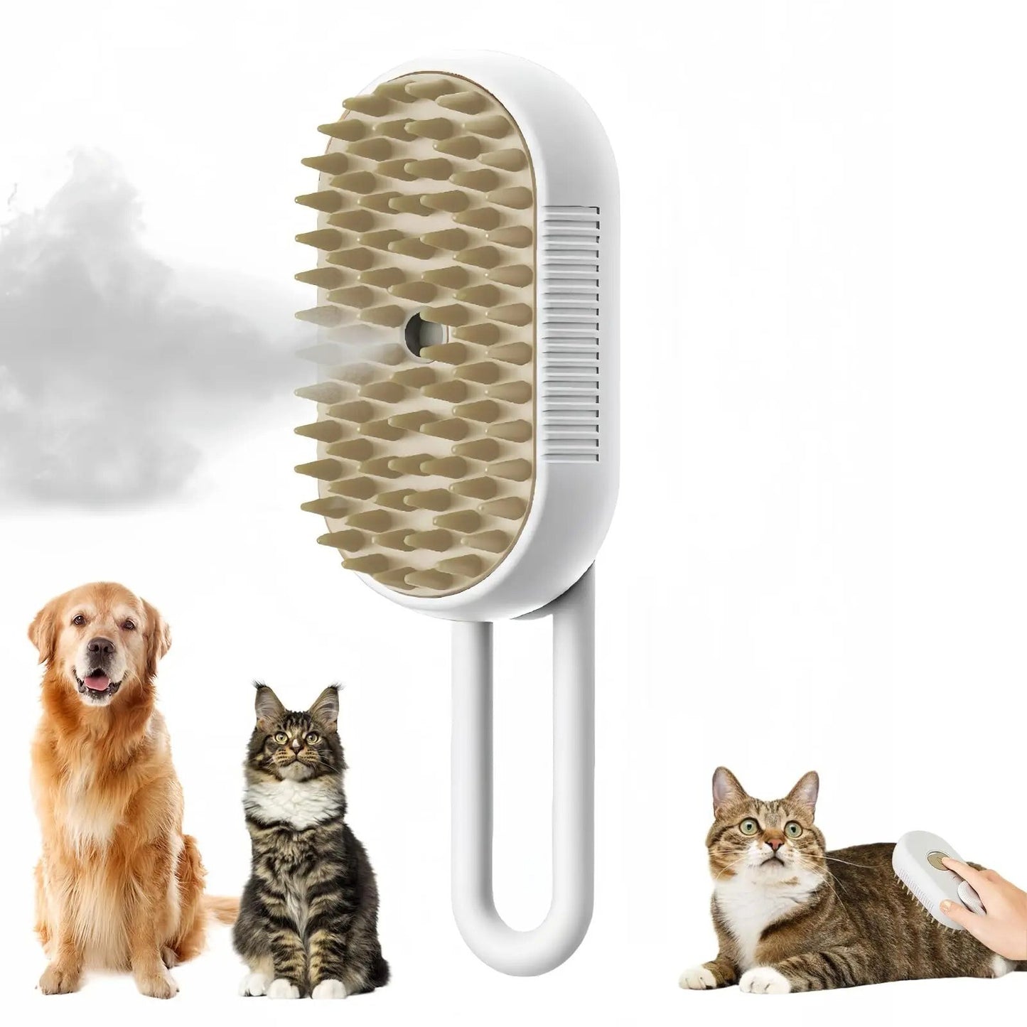 UPGRADE Pet Steam Brush Dogs Cat Hair Brush Dog Hair Brush Electric Brush USB