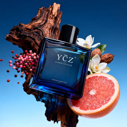 YCZ Midnight Marine Eau De Parfum 50Ml Aromatic Marine | Bergamot Pink Pepper Grapefruit Nutmeg Jasmine Ginger Incense Musk Cedar | Long Lasting Ocean Fresh Fragrance for Men Women | "The Scent of Freedom" Luxury Perfume Gift for Father'S Day