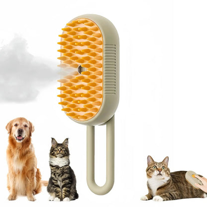 UPGRADE Pet Steam Brush Dogs Cat Hair Brush Dog Hair Brush Electric Brush USB