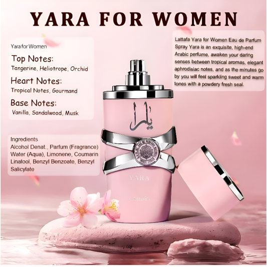 Yara Eau De Parfum: Elegant, Long-Lasting Fragrance for Women – Light & Luxurious Body Spray